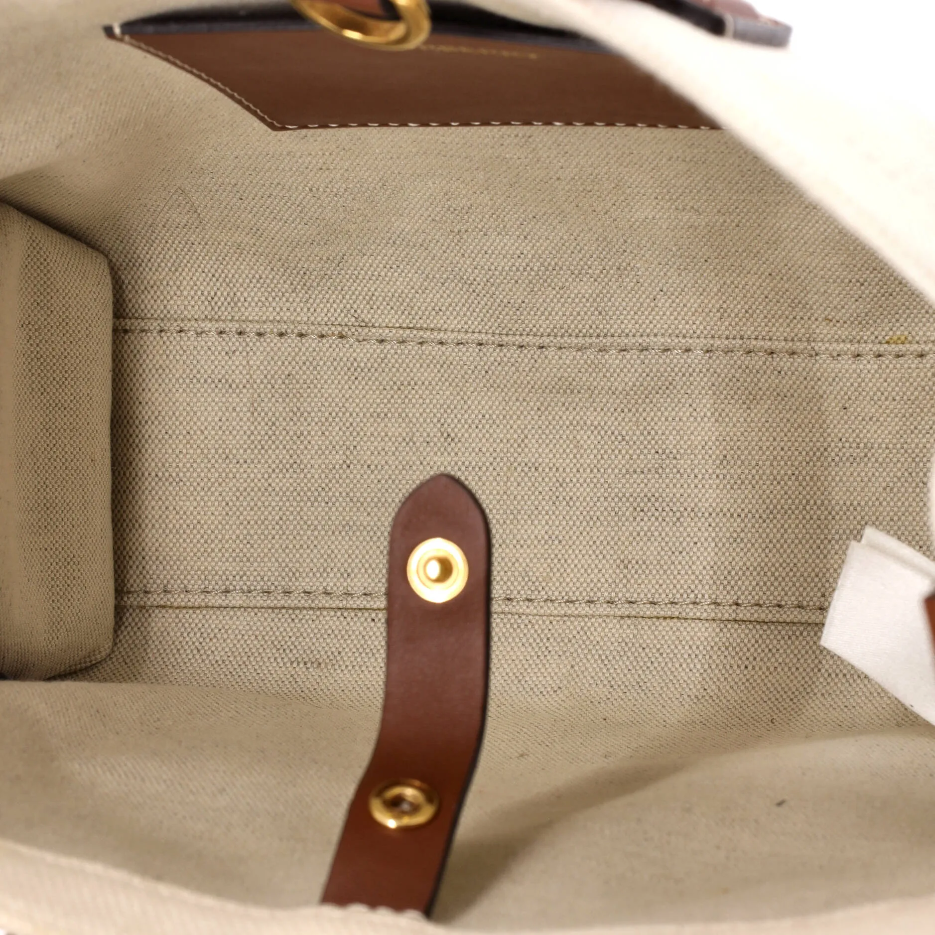 Pre-Loved Burberry Freya Shopping Tote Canvas with Leather Mini sold by Zulily product image thumbnail 5