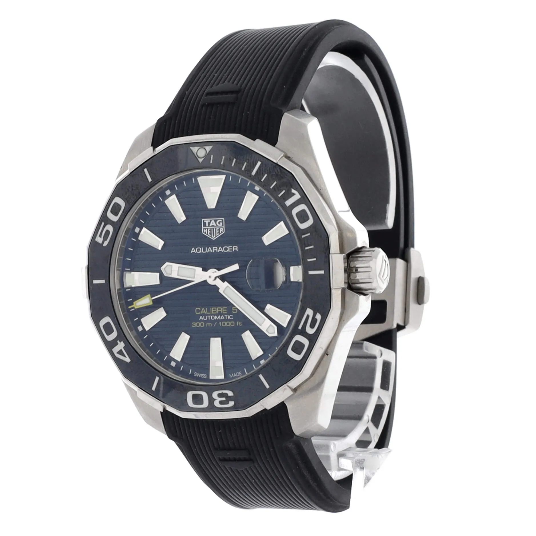 Pre-Loved Tag Heuer Aquaracer 300M Calibre 5 Automatic Watch Stainless Steel and Rubber 43 sold by Zulily product image thumbnail 3