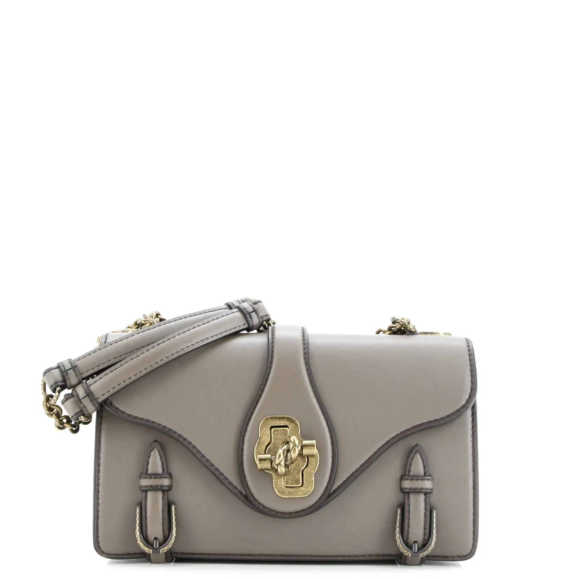 Pre-Loved Bottega Veneta City Knot Flap Bag Leather sold by Zulily