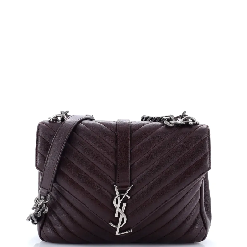 Pre-Loved Saint Laurent Classic Monogram College Bag Matelasse Chevron Leather Medium sold by Zulily