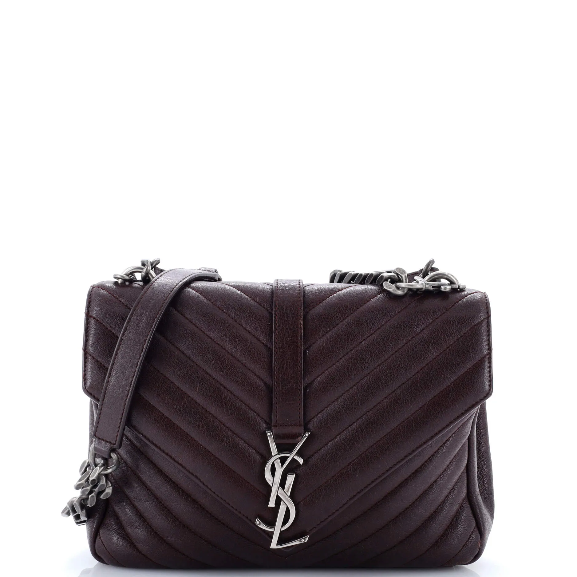 Pre-Loved Saint Laurent Classic Monogram College Bag Matelasse Chevron Leather Medium sold by Zulily