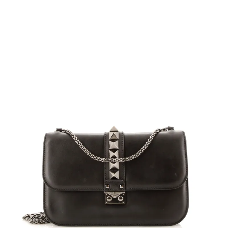 Pre-Loved Valentino Glam Lock Shoulder Bag Leather Medium sold by Zulily