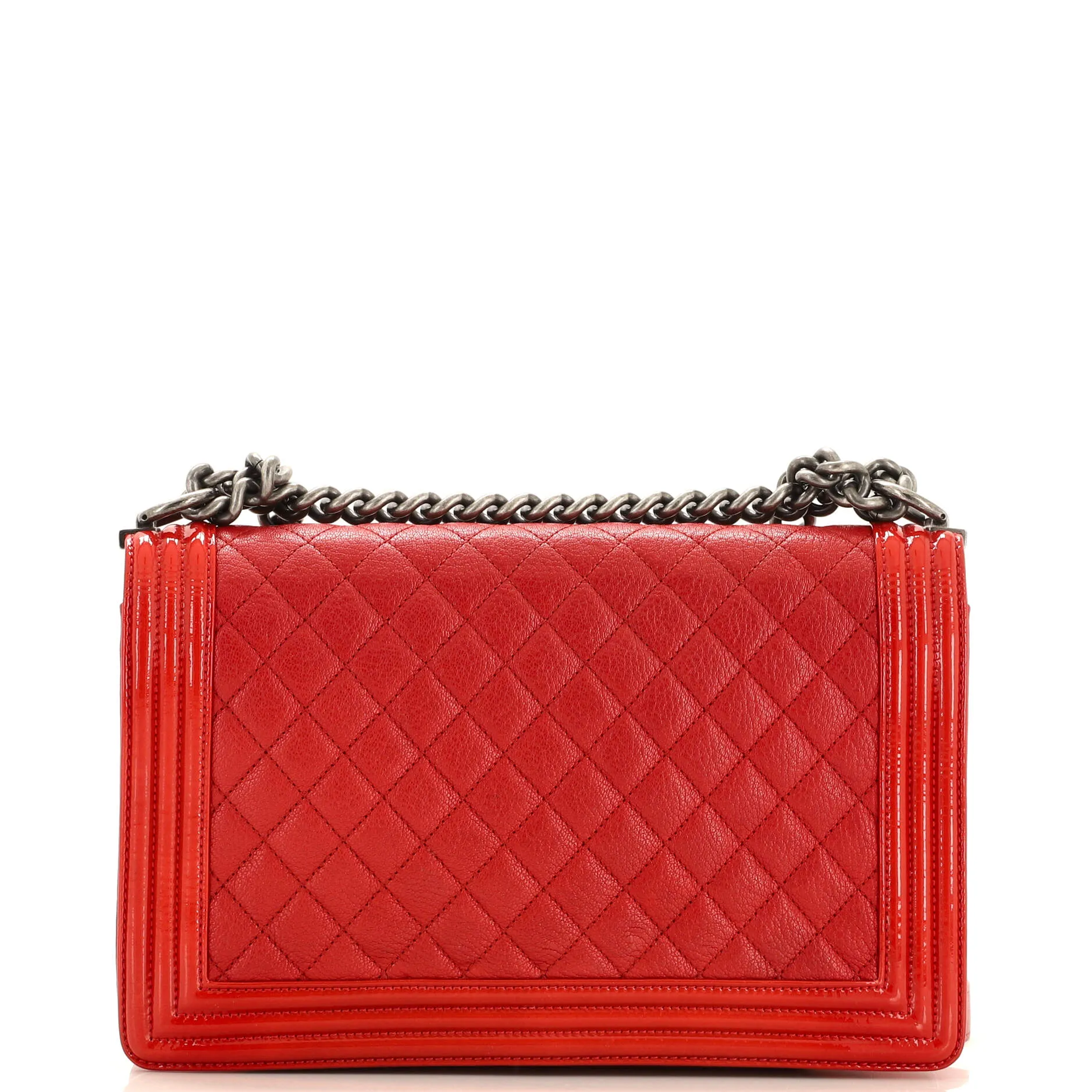 Pre-Loved Chanel Boy Flap Bag Quilted Goatskin with Patent New Medium sold by Zulily product image thumbnail 3