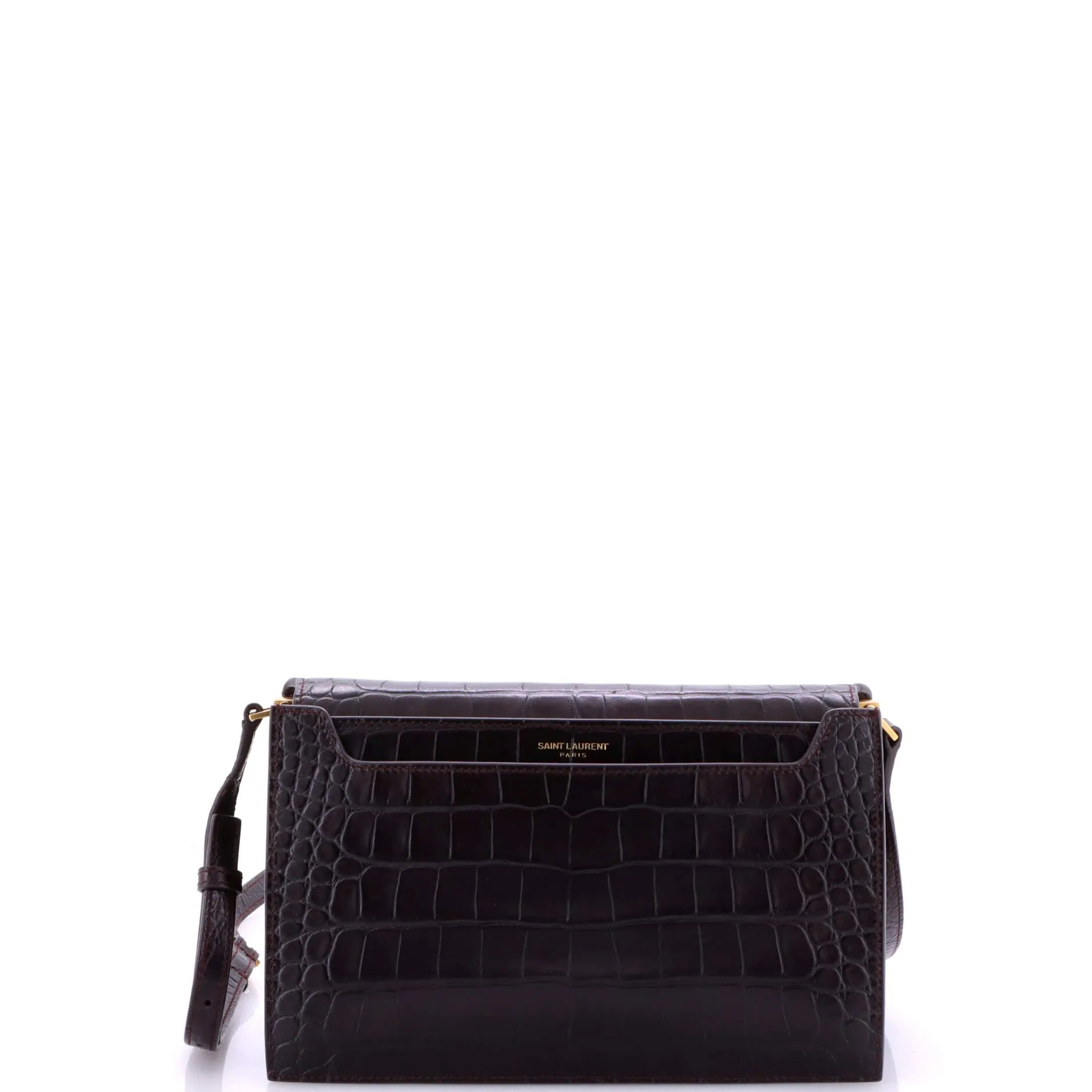 Pre-Loved Saint Laurent Catherine Crossbody Bag Crocodile Embossed Leather sold by Zulily