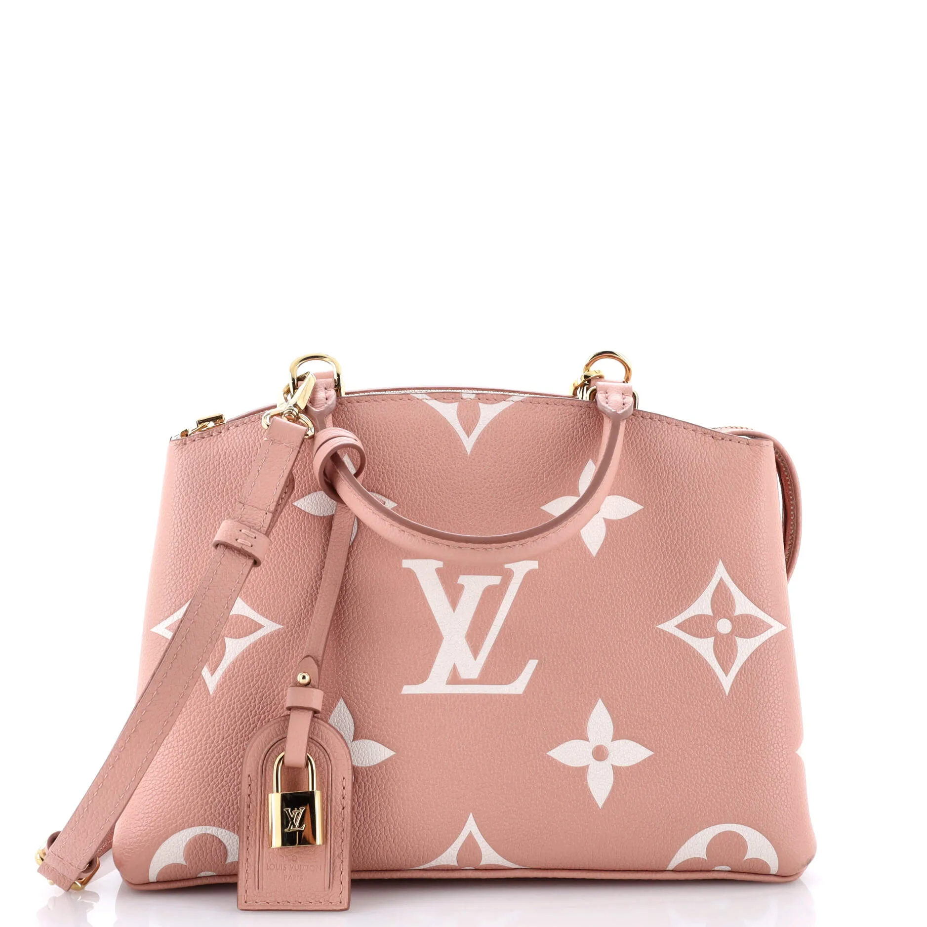Pre-Loved Louis Vuitton Petit Palais Handbag Bicolor Monogram Empreinte Giant sold by Zulily