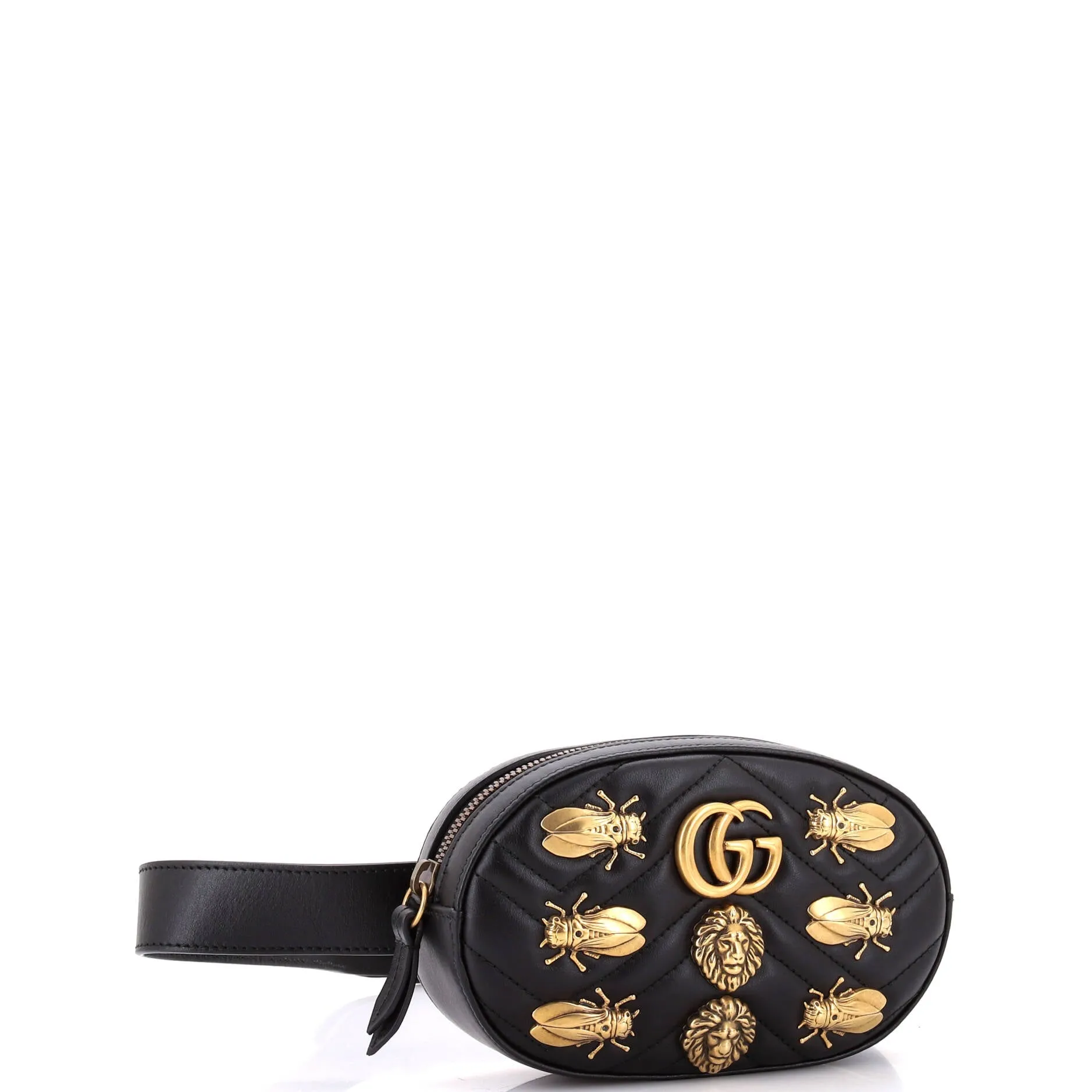 Pre-Loved Gucci GG Marmont Belt Bag Embellished Matelasse Leather sold by Zulily product image thumbnail 2
