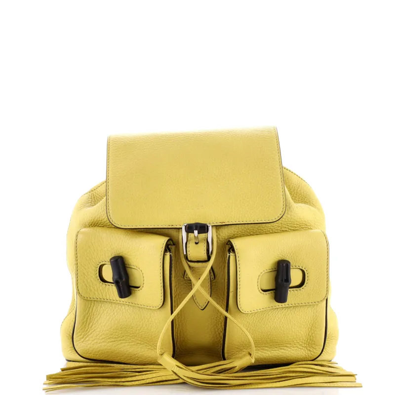 Pre-Loved Gucci Bamboo Tassel Backpack Leather Medium sold by Zulily