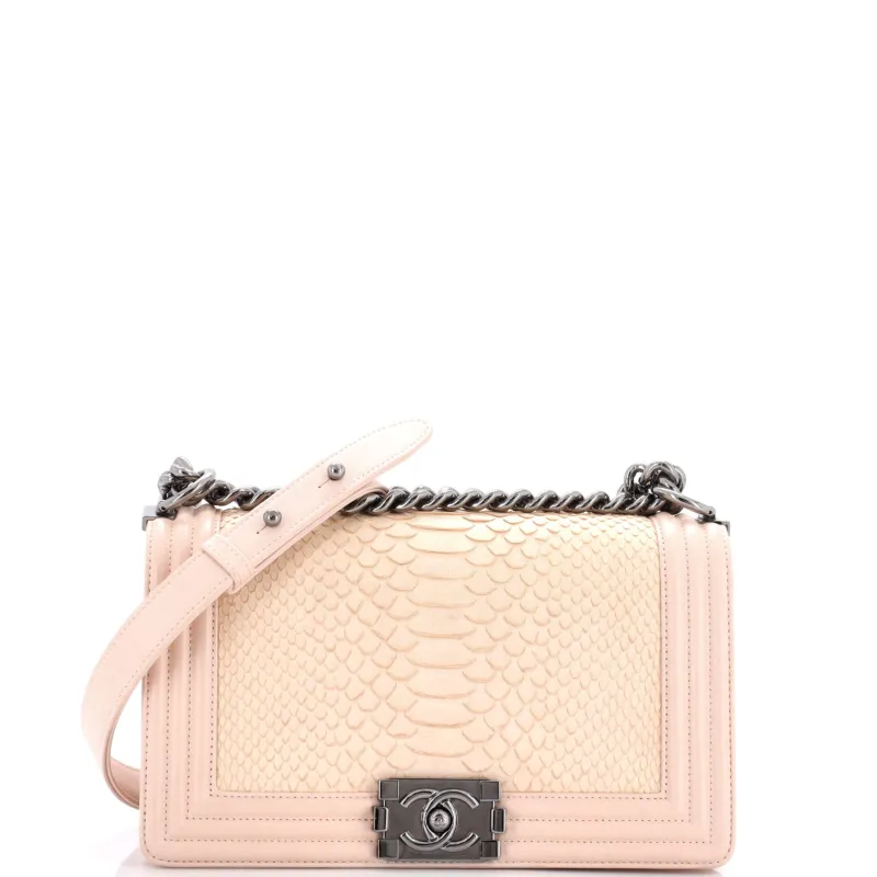 Pre-Loved Chanel Boy Flap Bag Python Old Medium sold by Zulily
