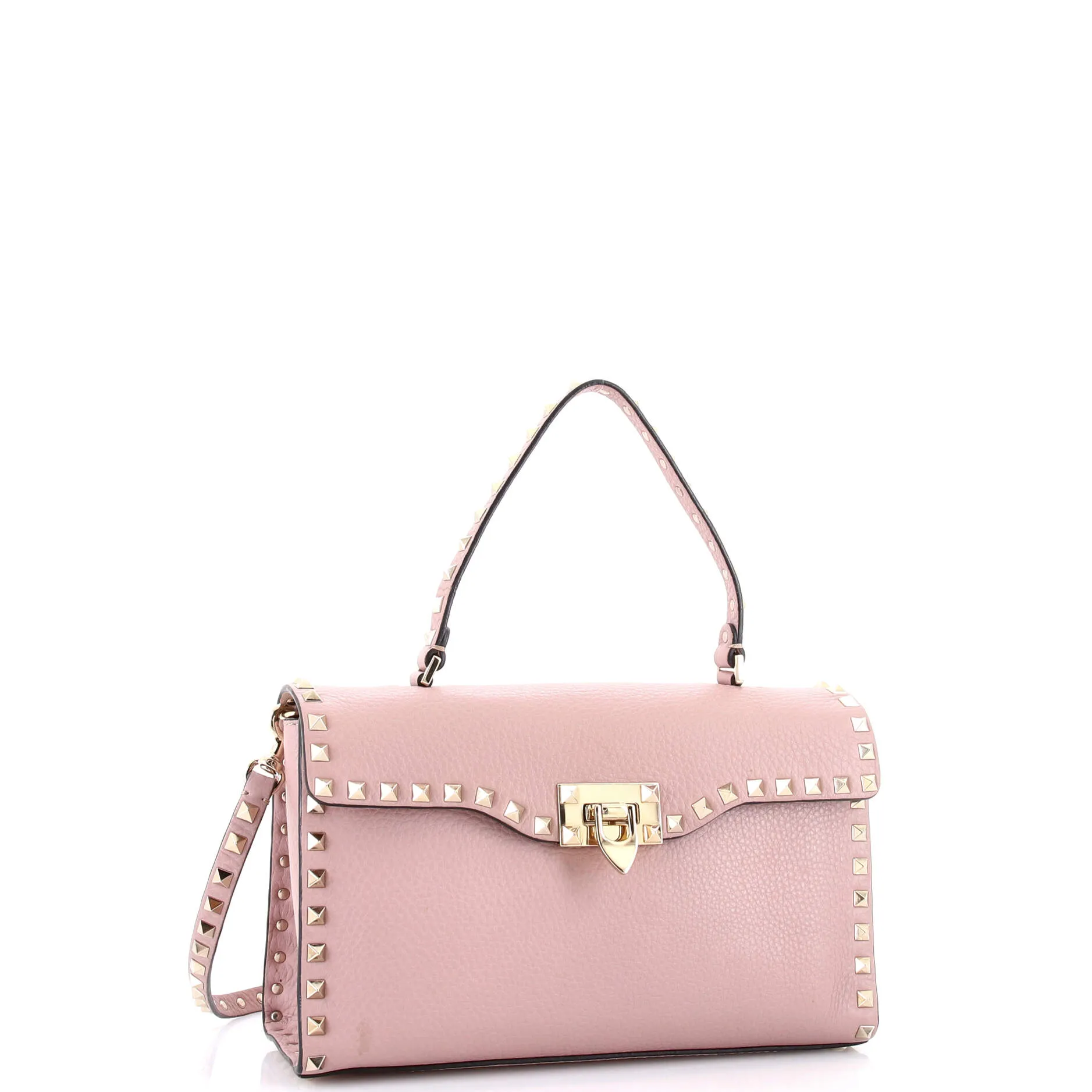 Pre-Loved Valentino Rockstud Flip Lock Flap Bag Leather Medium sold by Zulily product image thumbnail 2