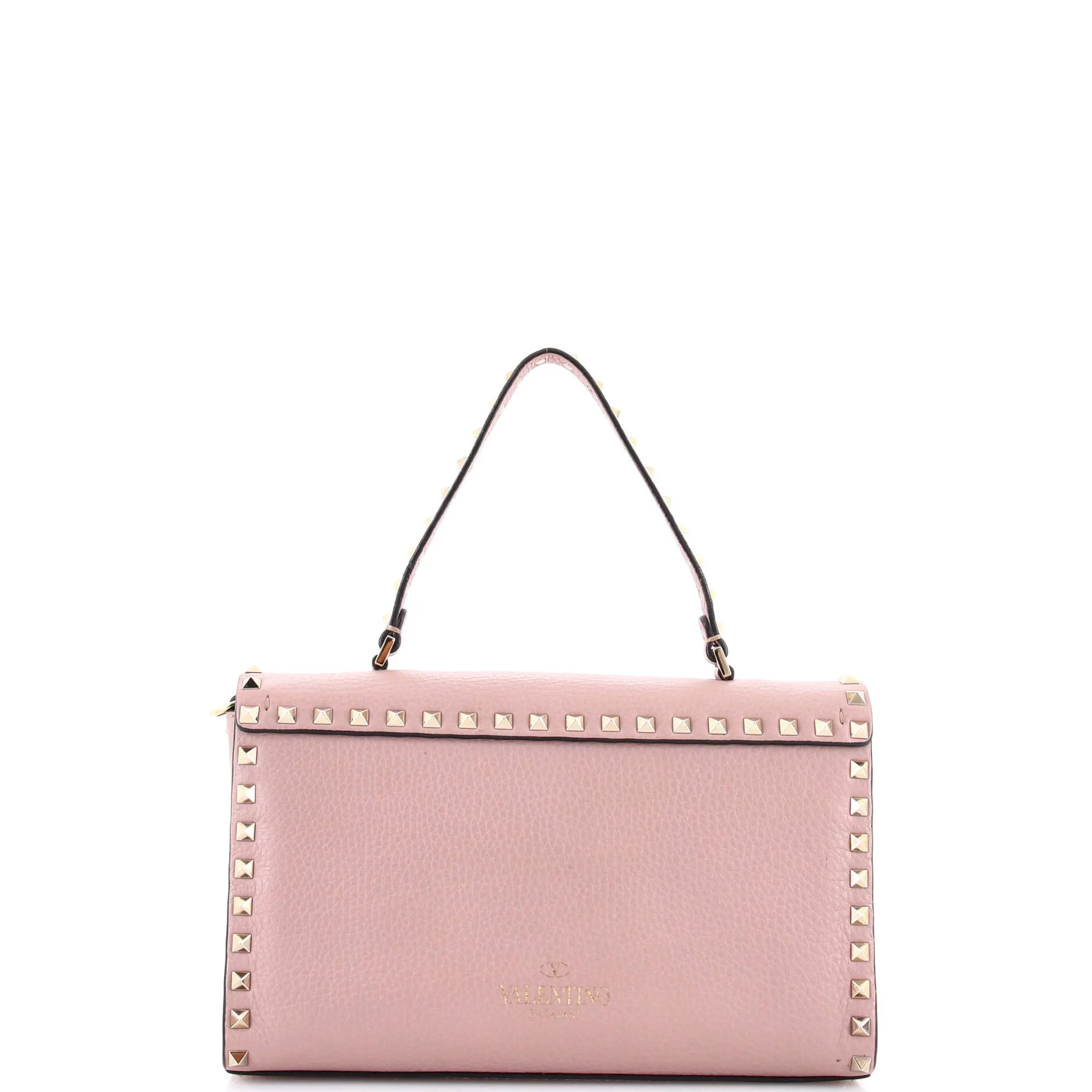 Pre-Loved Valentino Rockstud Flip Lock Flap Bag Leather Medium sold by Zulily product image thumbnail 3