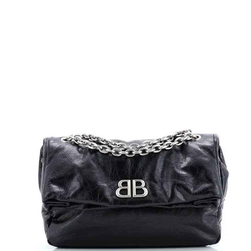 Pre-Loved Balenciaga Monaco Chain Flap Shoulder Bag Leather Small sold by Zulily