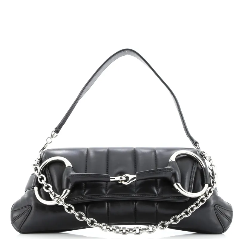 Pre-Loved Gucci Horsebit Chain Shoulder Bag Vertical Quilted Leather Medium sold by Zulily