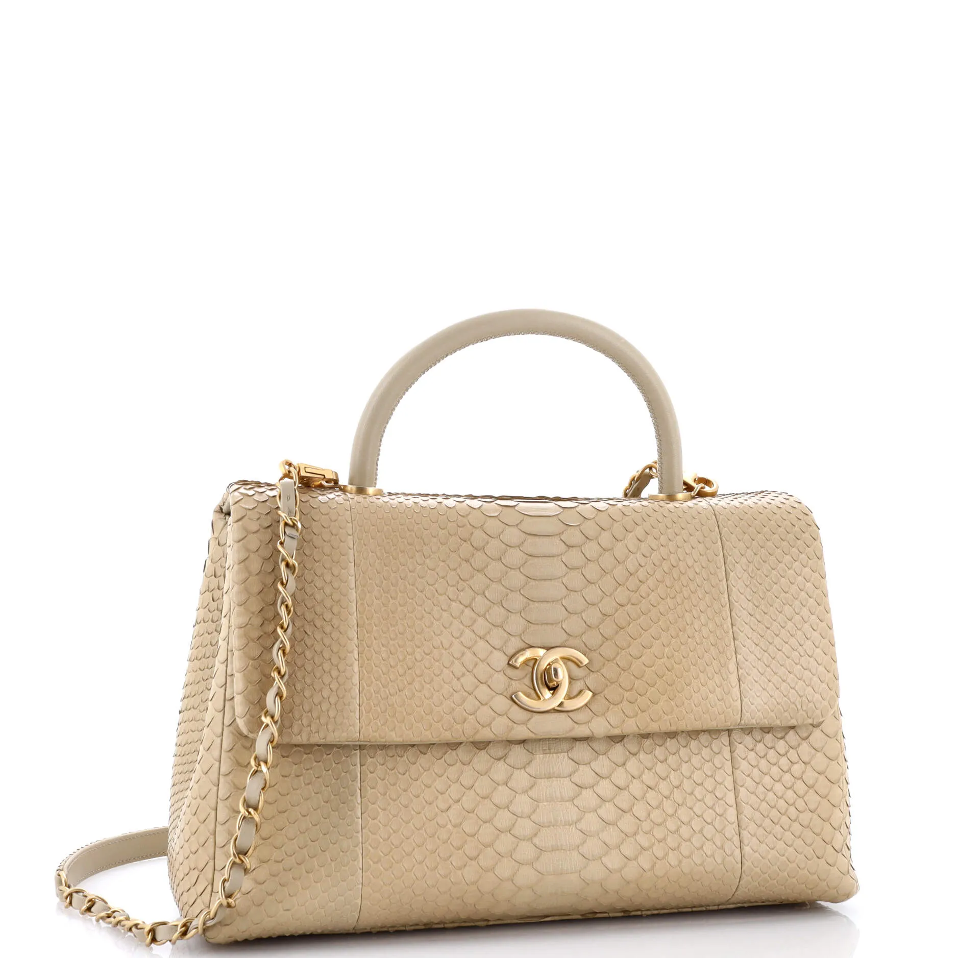 Pre-Loved Chanel Coco Top Handle Bag Python Medium sold by Zulily product image thumbnail 3