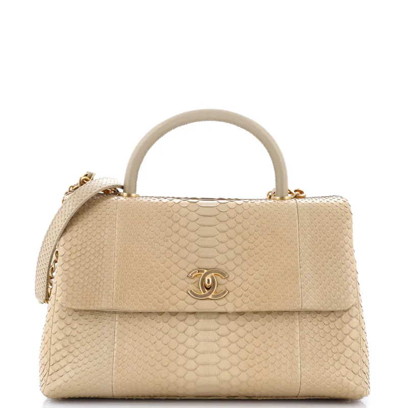 Pre-Loved Chanel Coco Top Handle Bag Python Medium sold by Zulily
