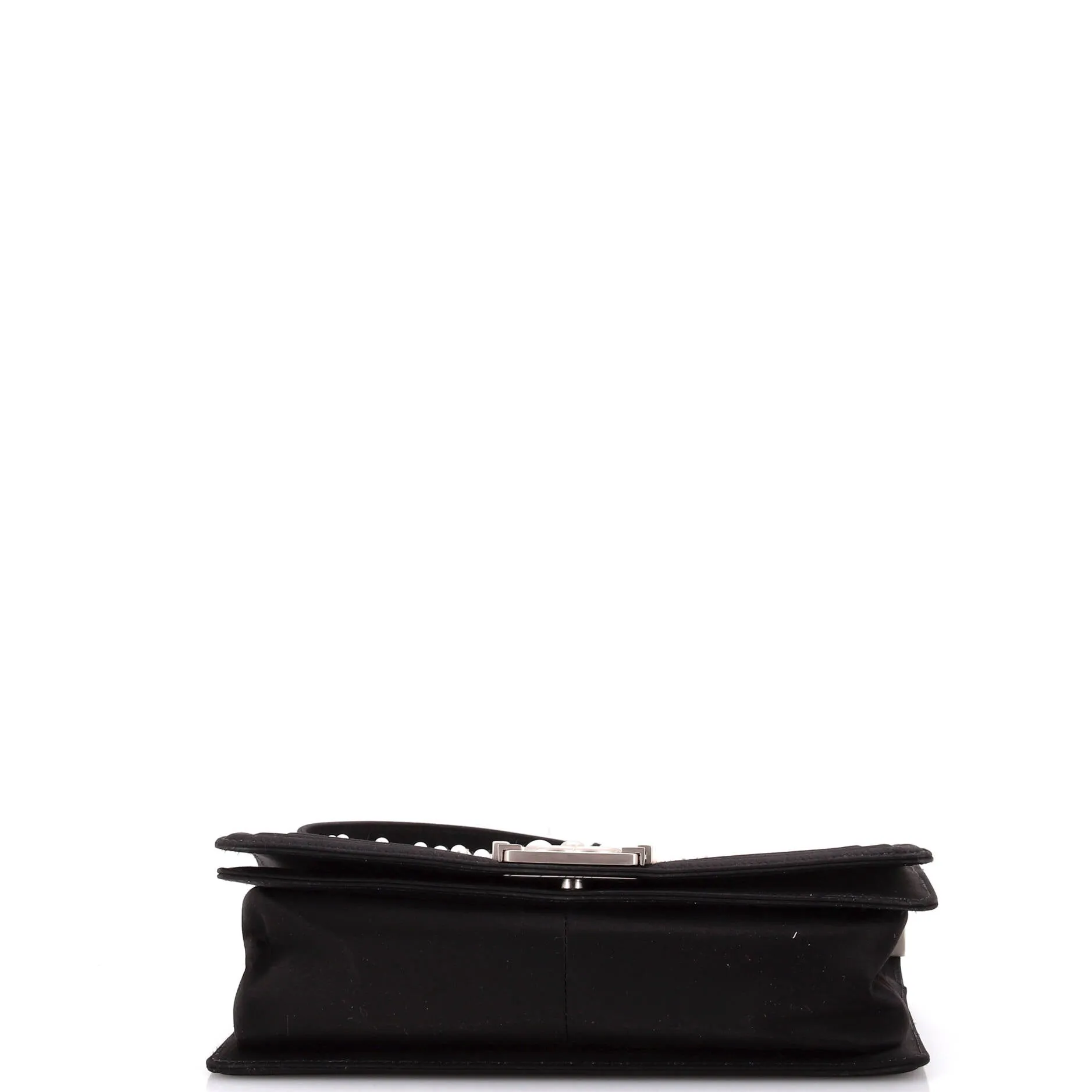 Pre-Loved Chanel Boy Flap Bag Pearl Embellished Satin Old Medium sold by Zulily product image thumbnail 4