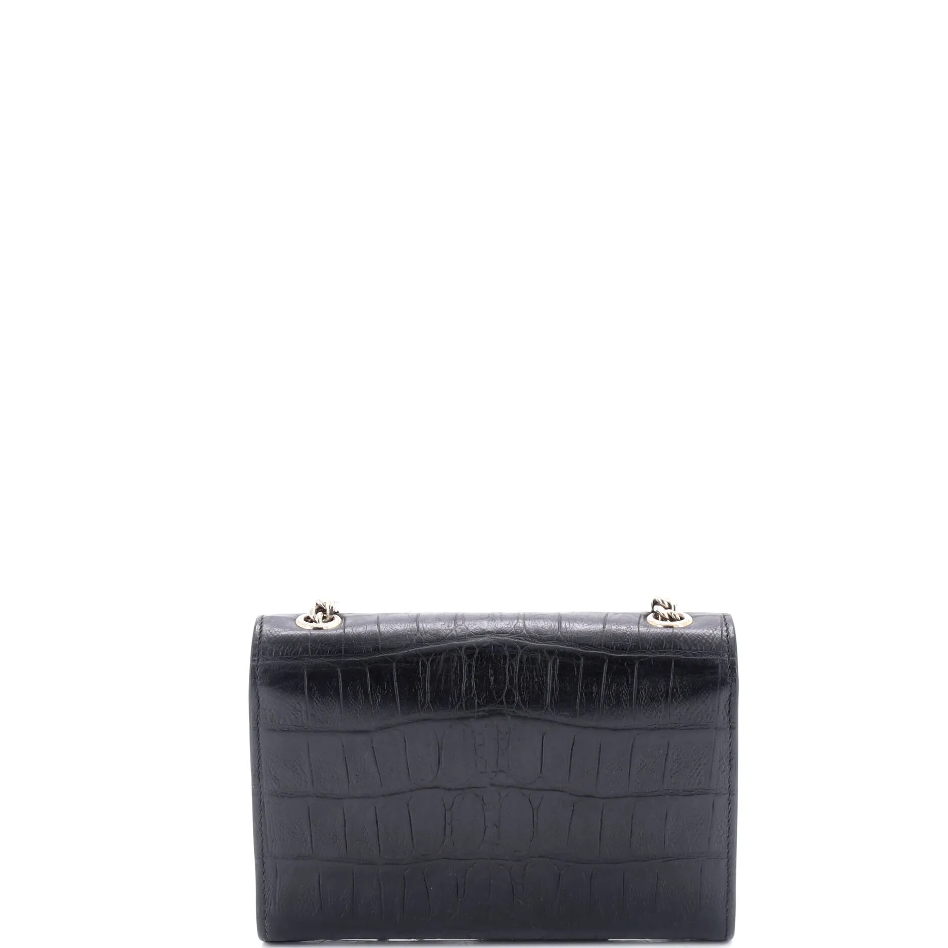Pre-Loved Saint Laurent Classic Monogram Tassel Crossbody Bag Crocodile Embossed Leather Small sold by Zulily product image thumbnail 3