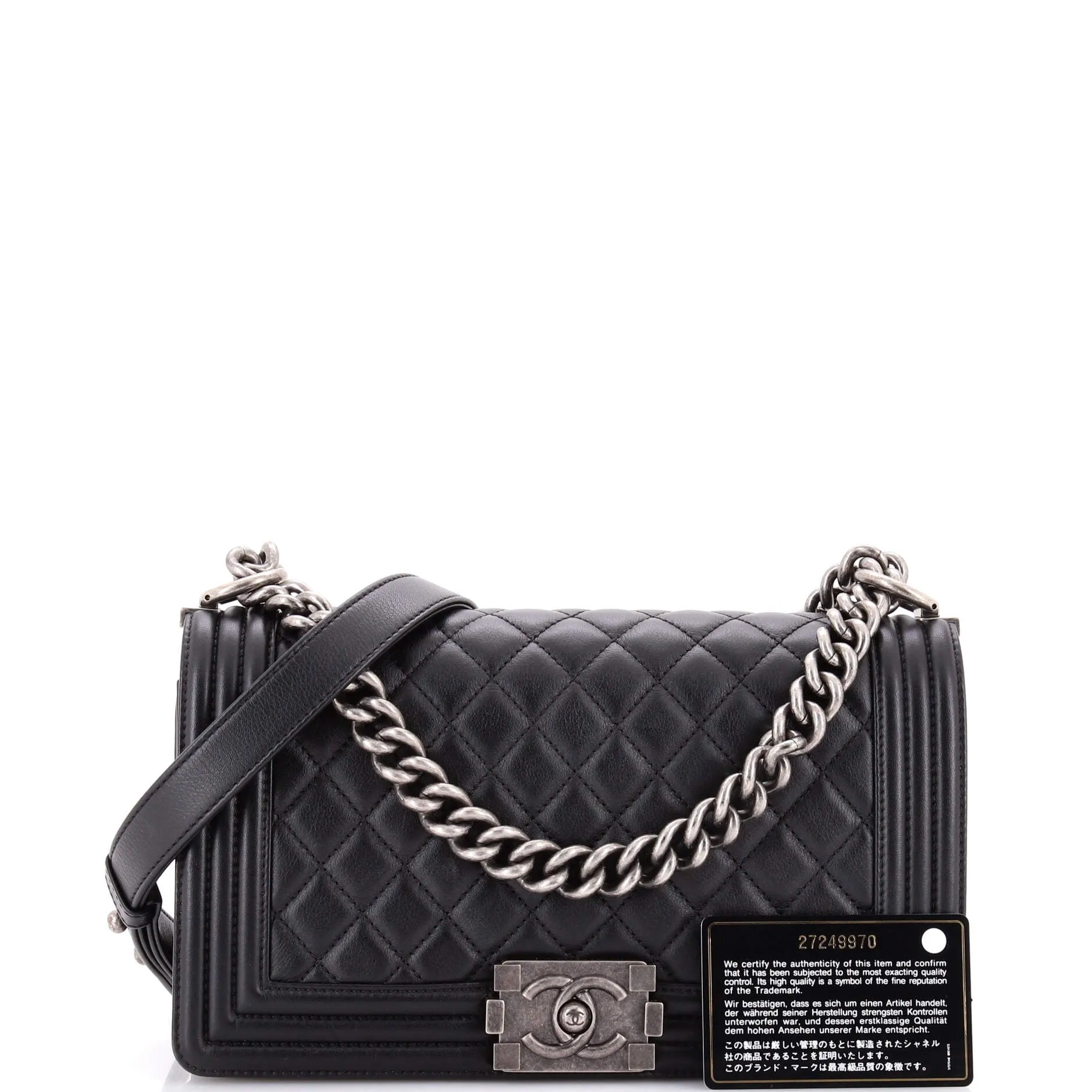 Pre-Loved Chanel Boy Flap Bag Quilted Calfskin Old Medium sold by Zulily product image thumbnail 2
