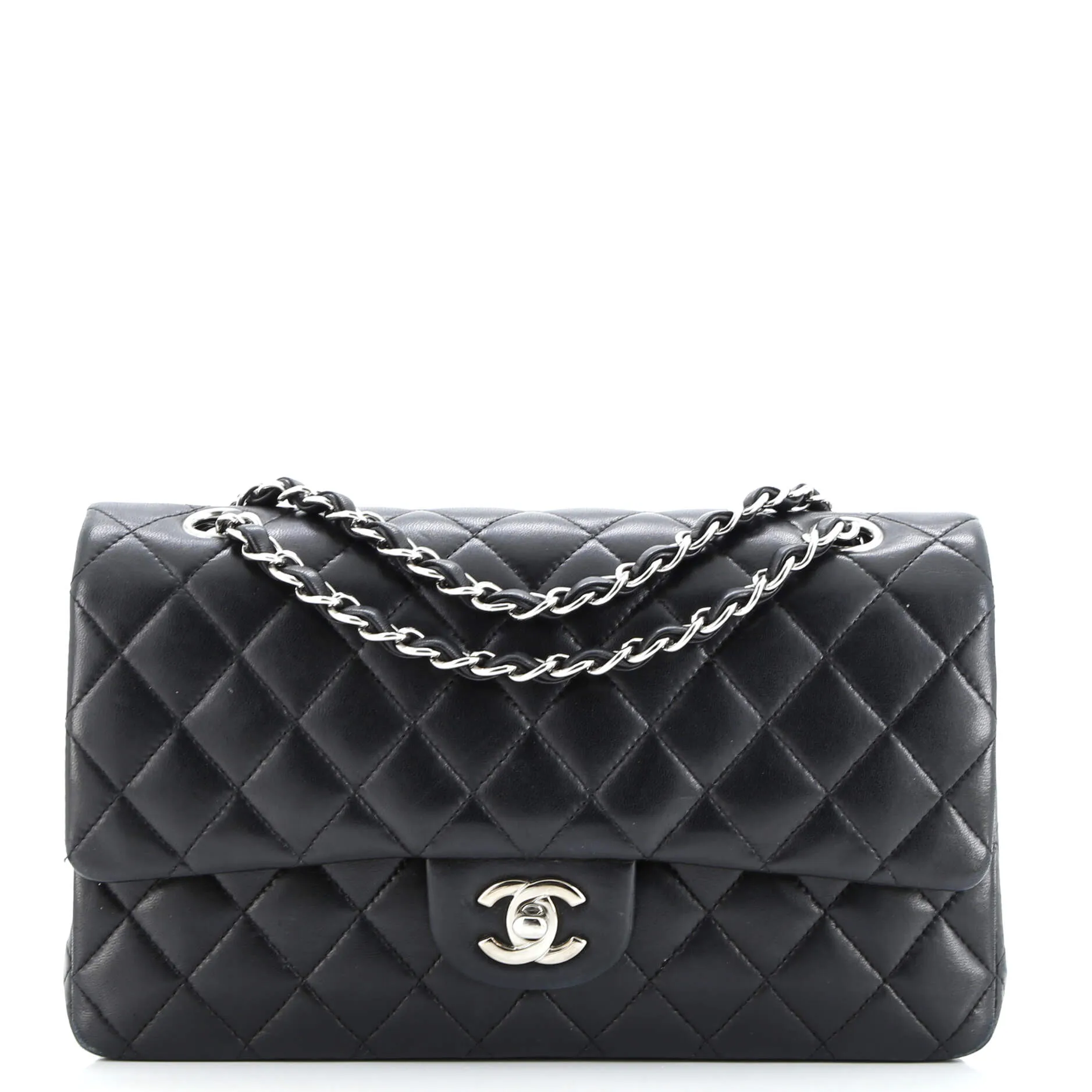 Pre-Loved Chanel Classic Double Flap Bag Quilted Lambskin Medium sold by Zulily