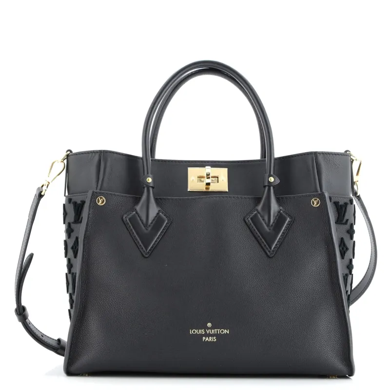 Pre-Loved Louis Vuitton On My Side Tote Monogram Tuffetage Leather MM sold by Zulily