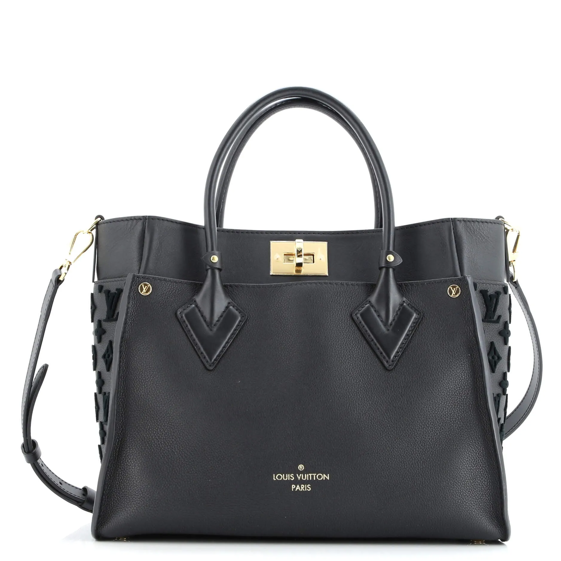 Pre-Loved Louis Vuitton On My Side Tote Monogram Tuffetage Leather MM sold by Zulily