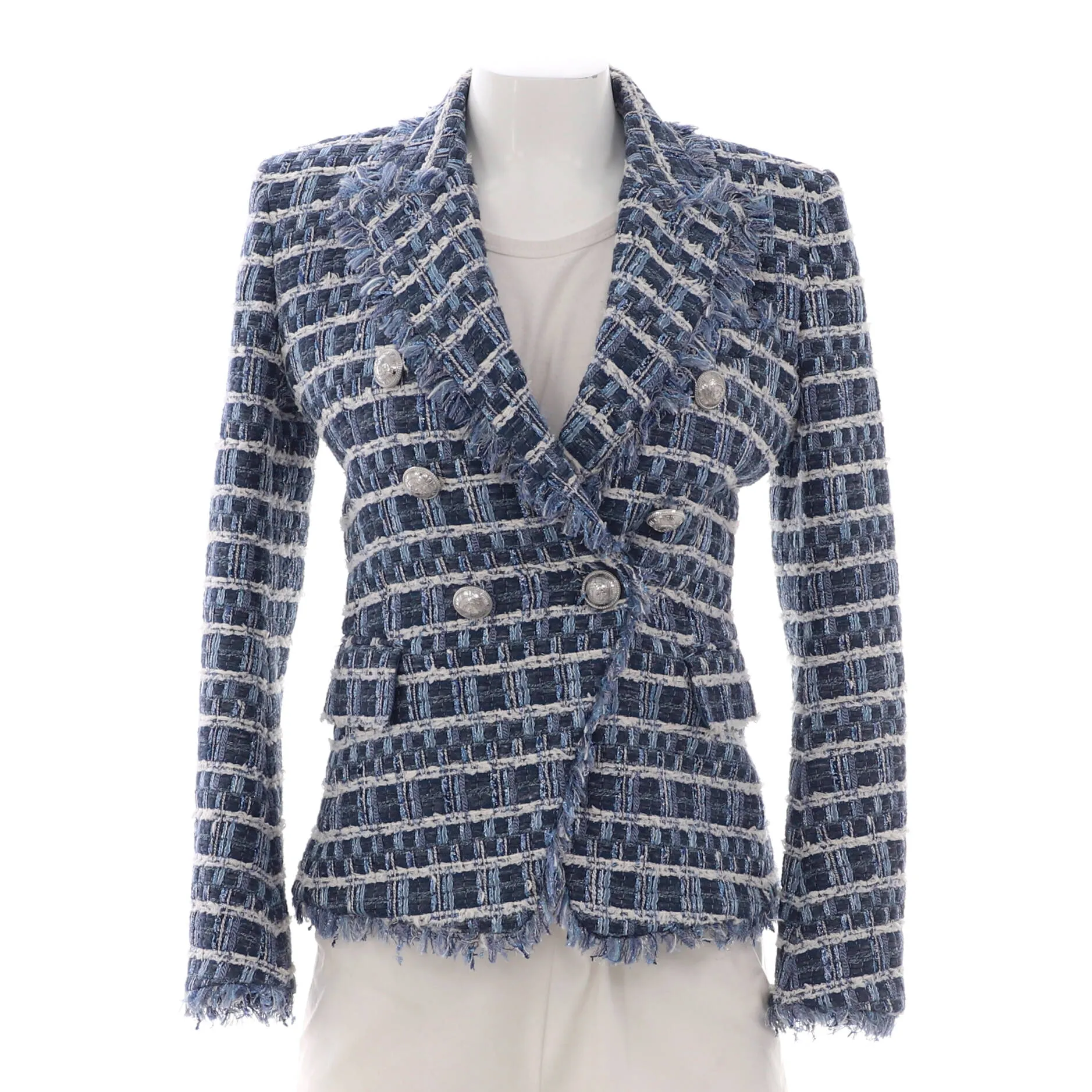 Pre-Loved Balmain Women's Double Breasted Blazer Tweed sold by Zulily