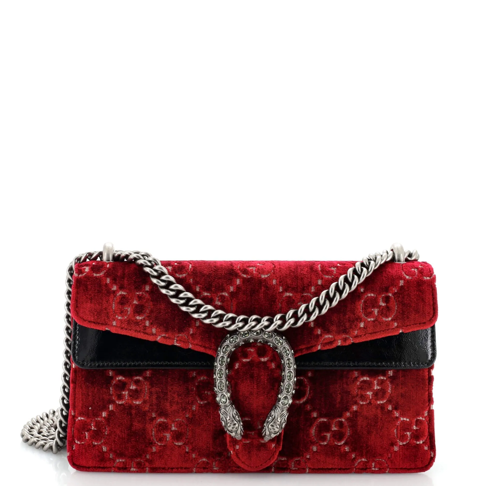 Pre-Loved Gucci Dionysus Bag GG Velvet Mini sold by Zulily