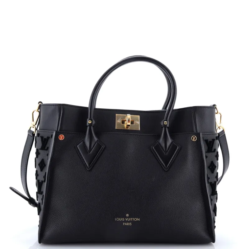 Pre-Loved Louis Vuitton On My Side Tote Monogram Tuffetage Leather MM sold by Zulily