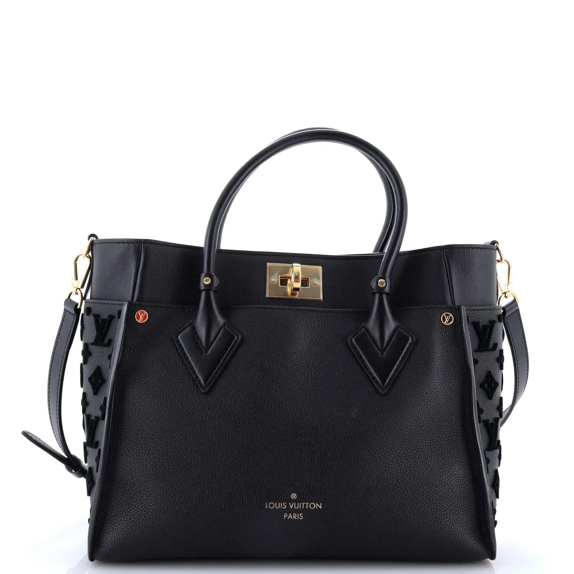 Pre-Loved Louis Vuitton On My Side Tote Monogram Tuffetage Leather MM sold by Zulily