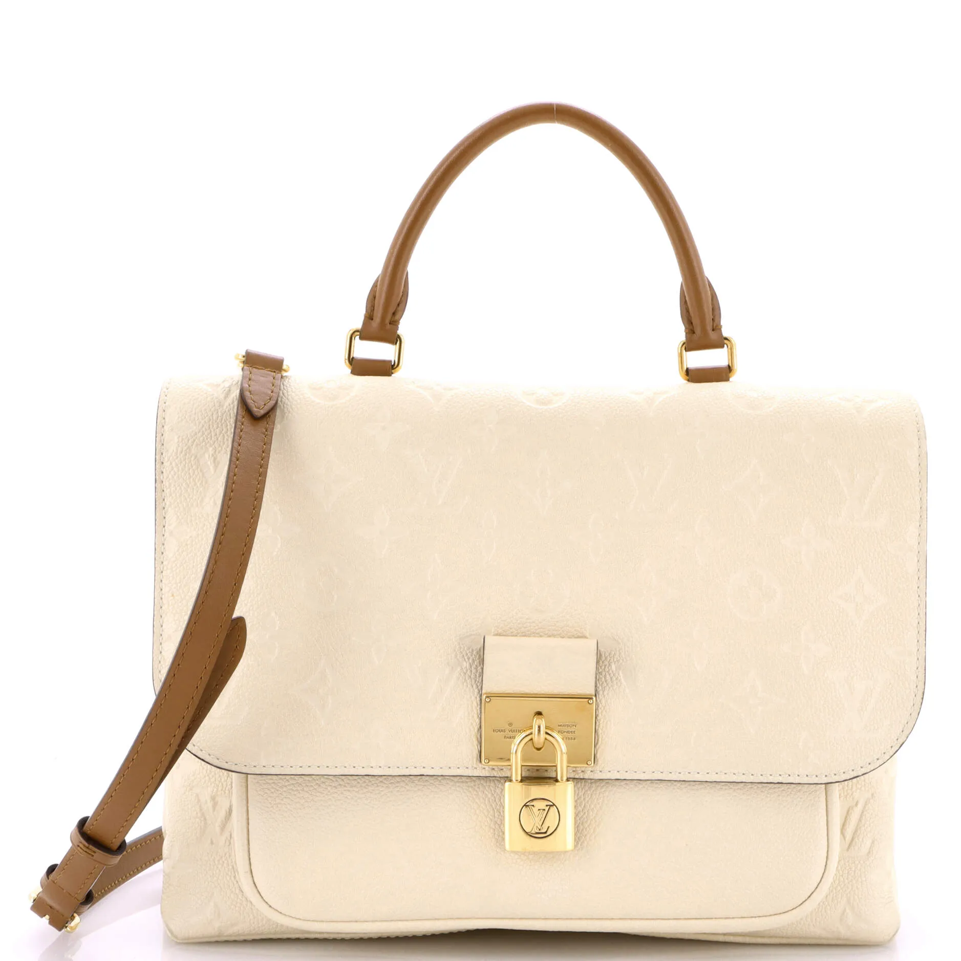 Pre-Loved Louis Vuitton Marignan Handbag Monogram Empreinte Leather sold by Zulily