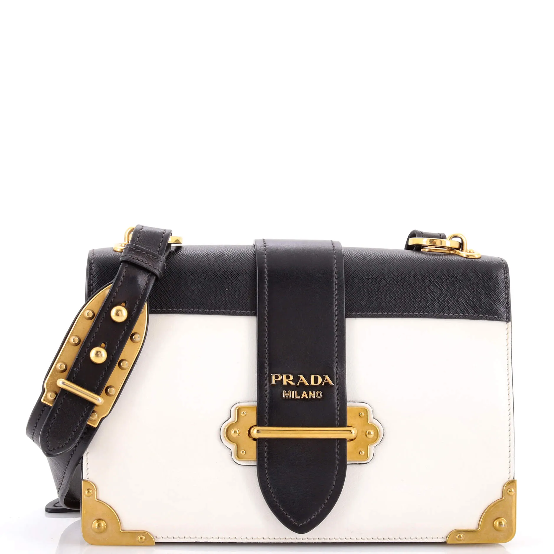 Pre-Loved Prada Cahier Crossbody Bag Leather and Saffiano Leather Large sold by Zulily