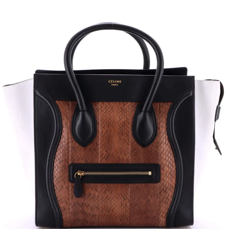 Pre-Loved Celine Luggage Bag Python and Leather Mini sold by Zulily