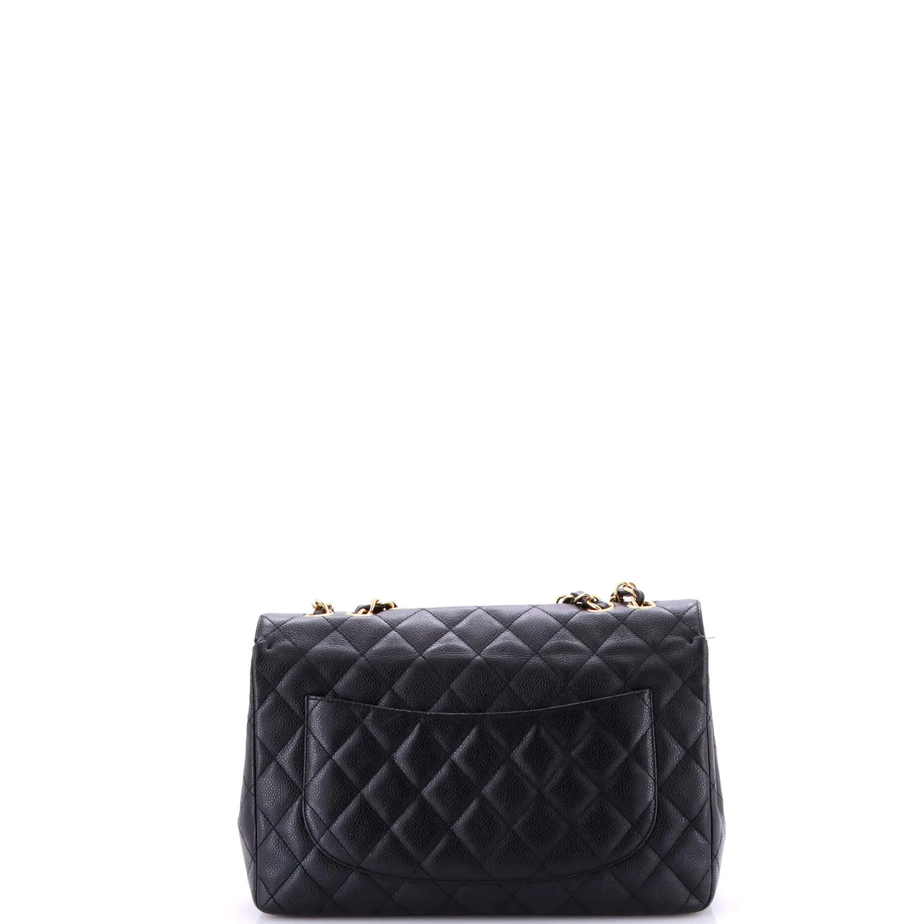 Pre-Loved Chanel Classic Double Flap Bag Quilted Caviar Jumbo sold by Zulily product image thumbnail 4