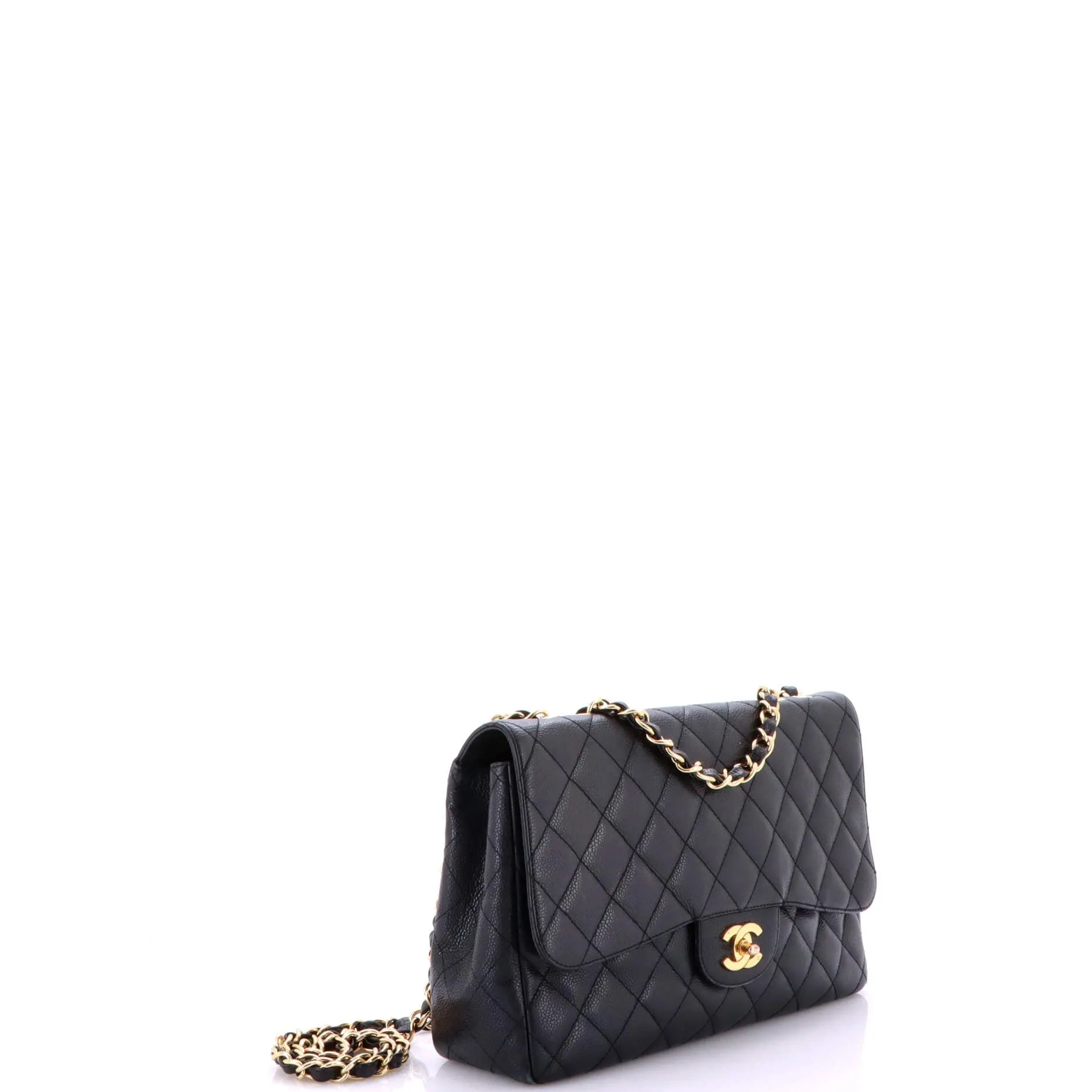 Pre-Loved Chanel Classic Double Flap Bag Quilted Caviar Jumbo sold by Zulily product image thumbnail 3