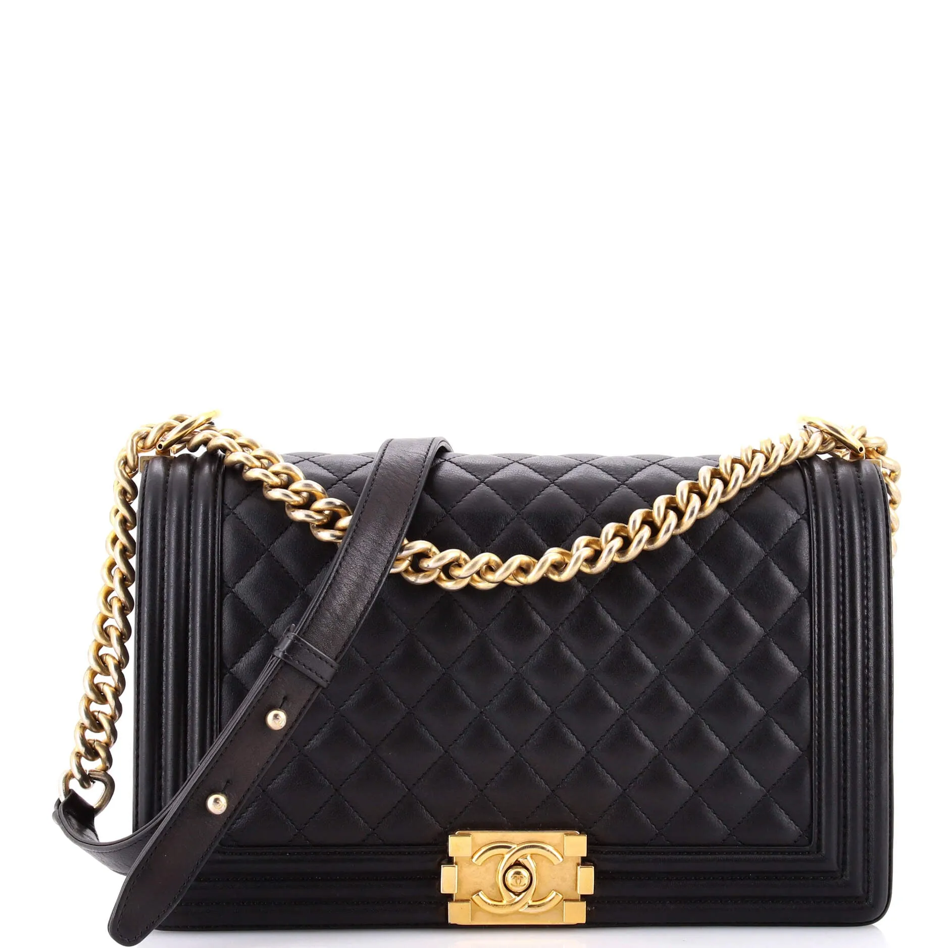 Pre-Loved Chanel Boy Flap Bag Quilted Calfskin New Medium sold by Zulily