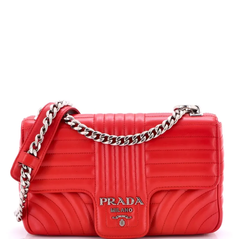 Pre-Loved Prada Chain Flap Shoulder Bag Diagramme Quilted Leather Medium sold by Zulily