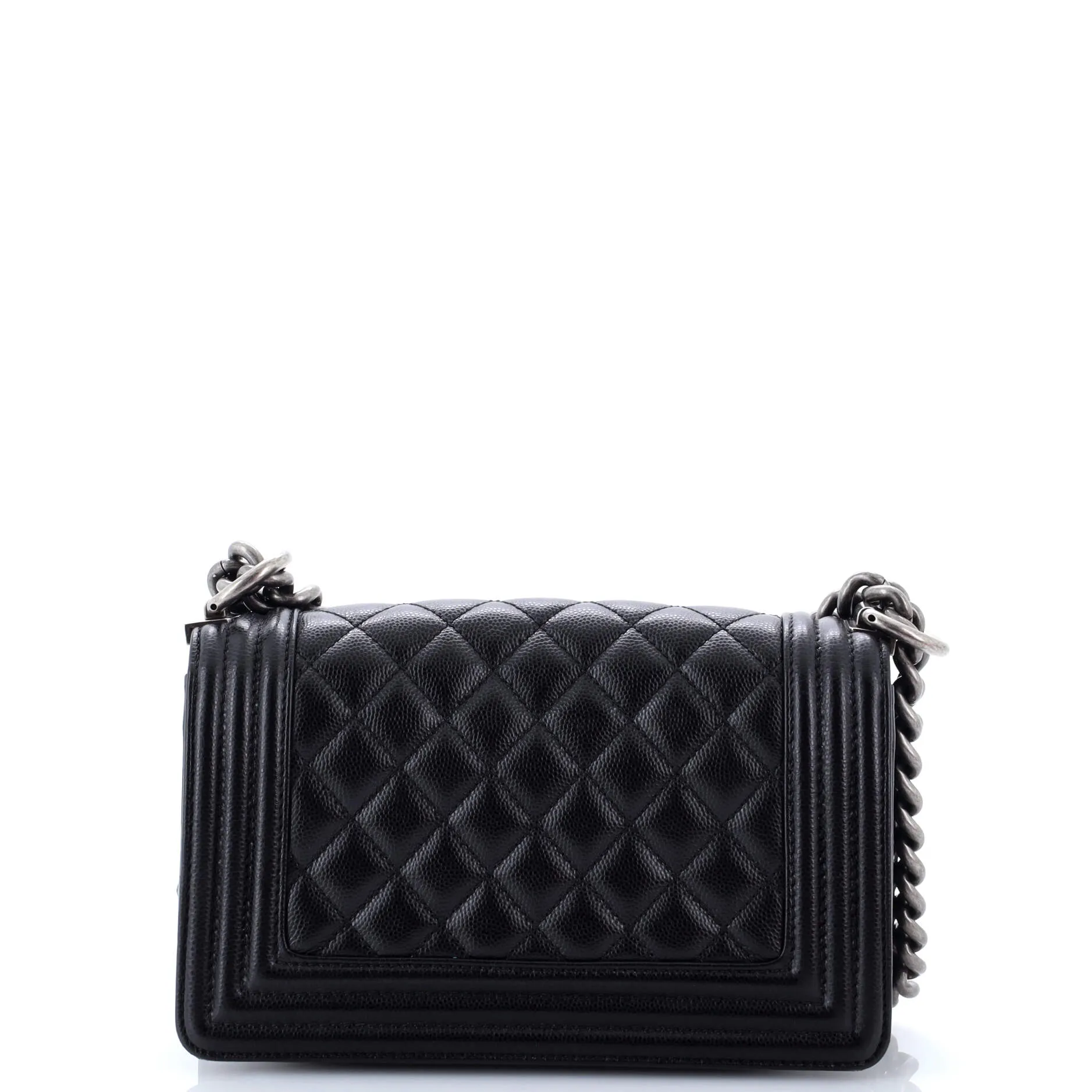 Pre-Loved Chanel Boy Flap Bag Quilted Caviar Small sold by Zulily product image thumbnail 3