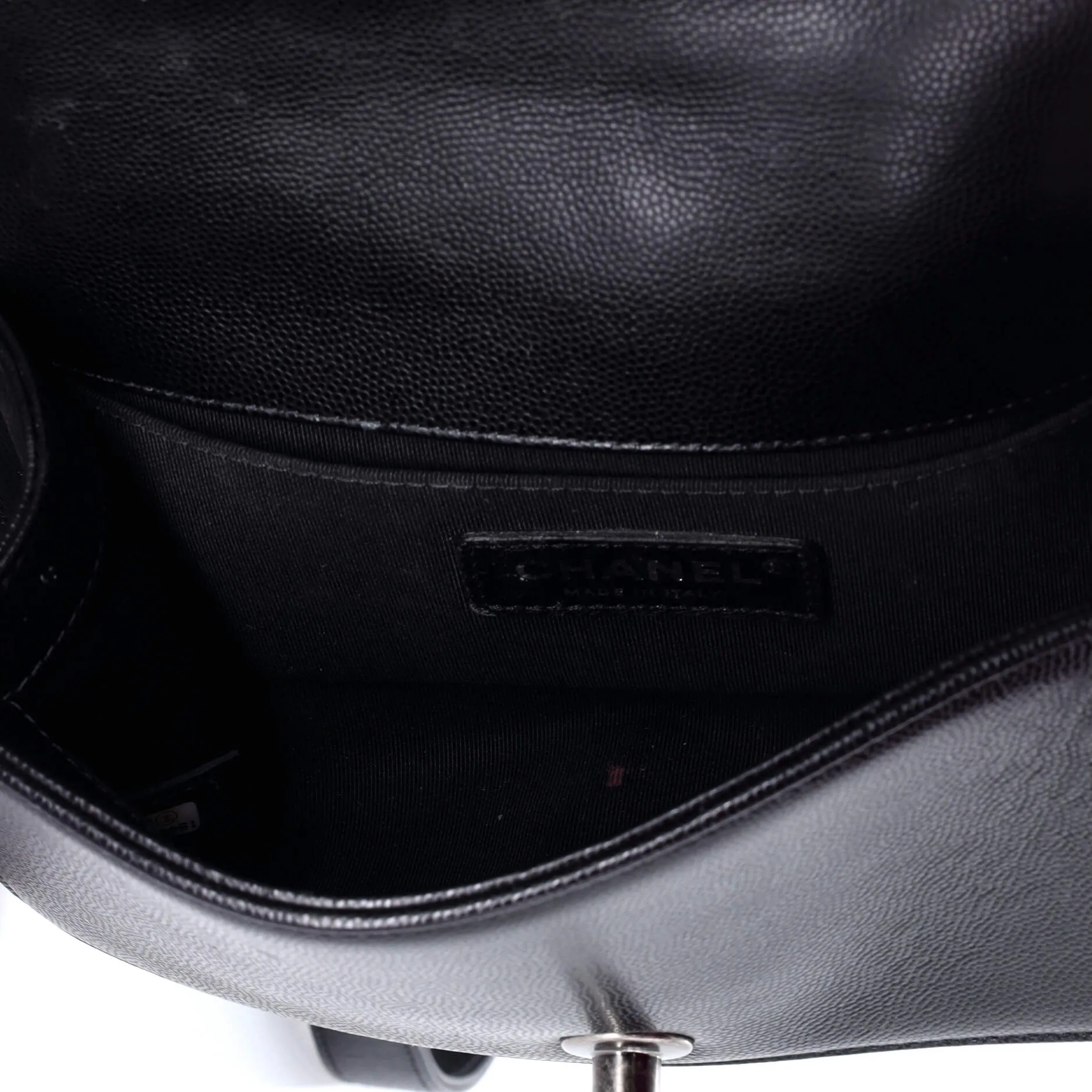 Pre-Loved Chanel Boy Flap Bag Quilted Caviar Small sold by Zulily product image thumbnail 5