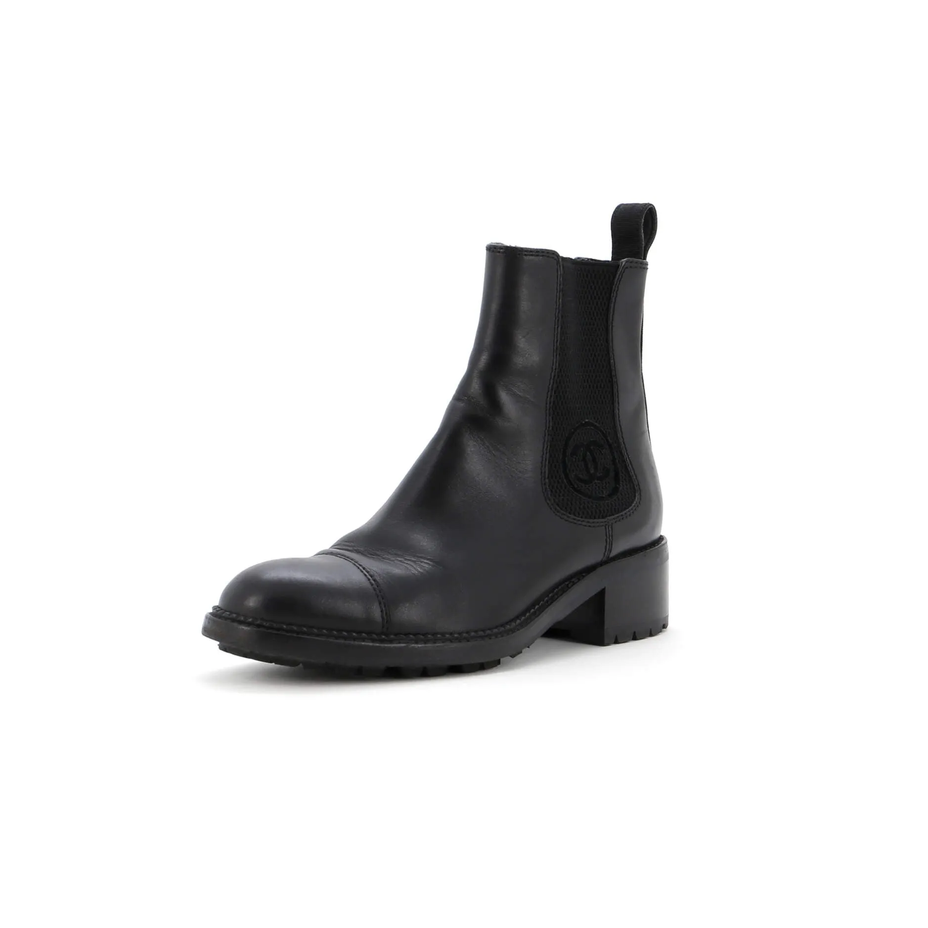 Pre-Loved Chanel Women's Logo Ankle Boots Leather sold by Zulily