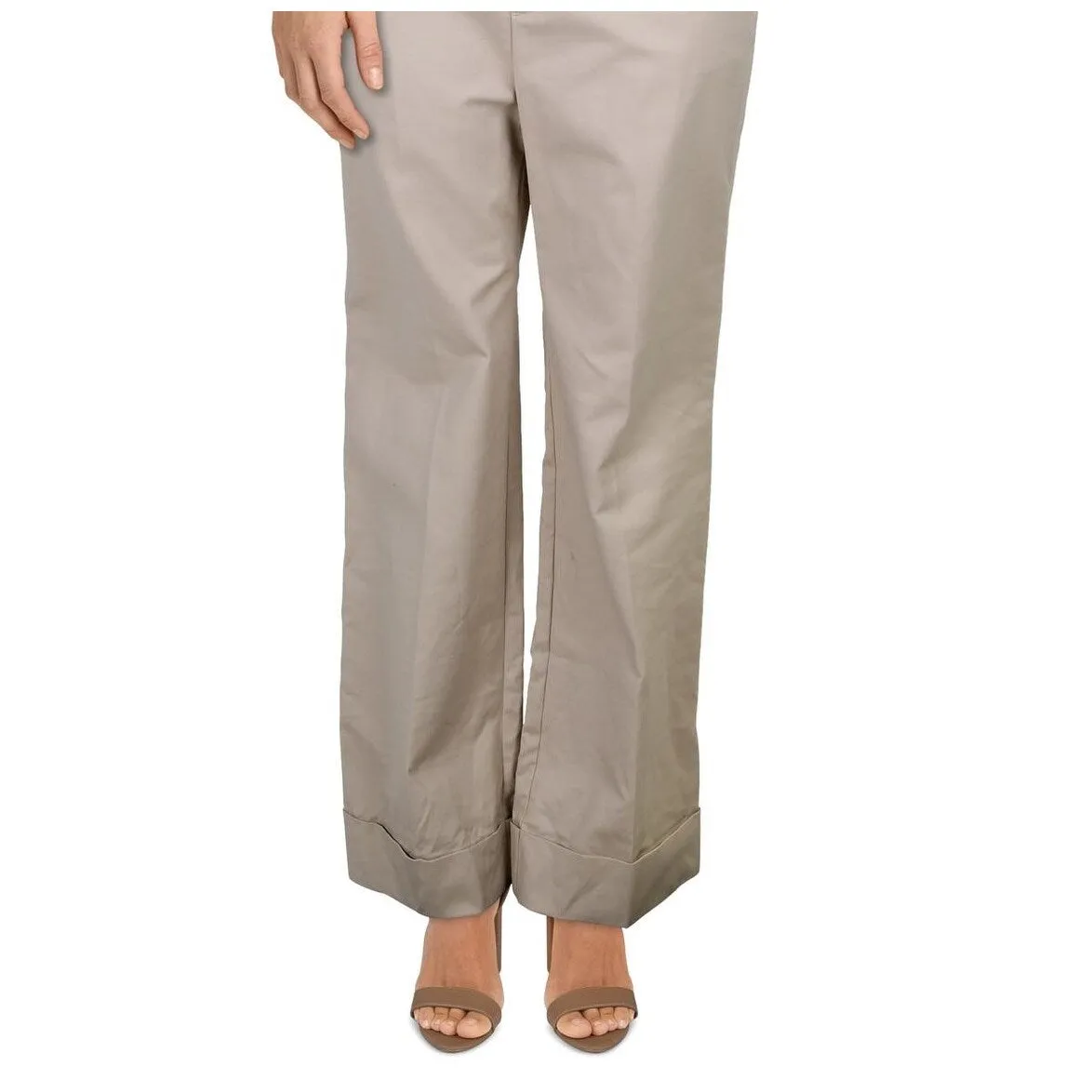 Ralph Lauren Women's Rashalle Cuffed Business Wide Leg Pants Beige Size 12 sold by Zulily product image thumbnail 3