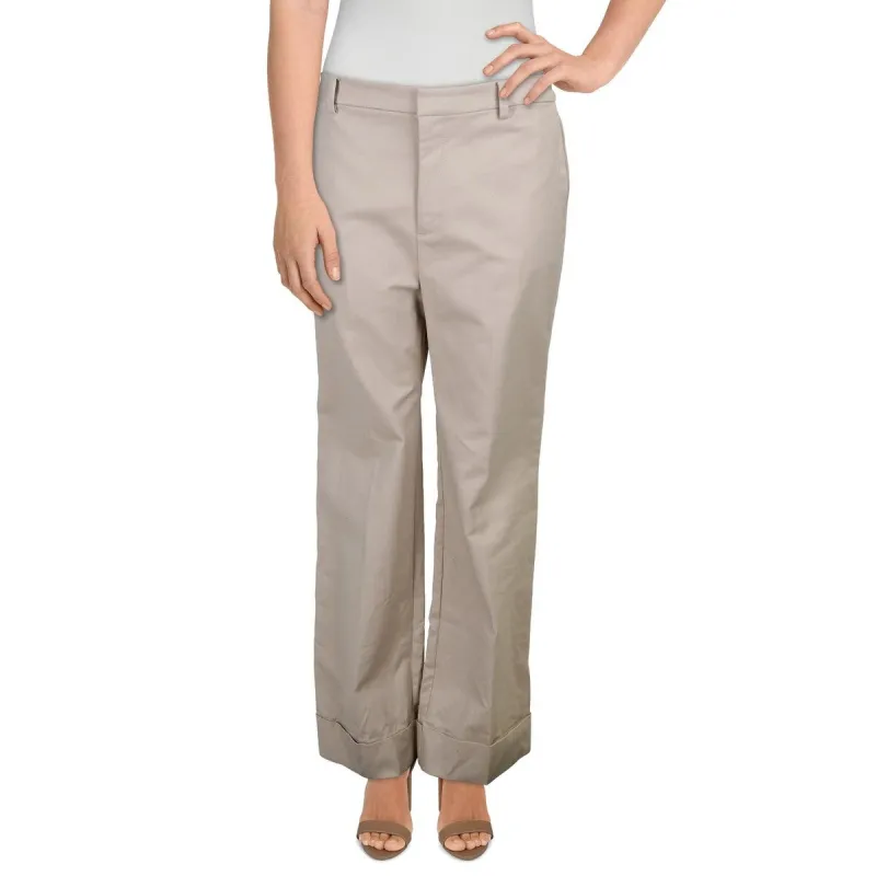 Ralph Lauren Women's Rashalle Cuffed Business Wide Leg Pants Beige Size 12 sold by Zulily