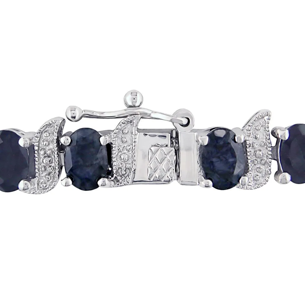 Miadora Silver Created Gemstone and Diamond Accent Tennis Bracelet sold by Zulily product image thumbnail 4
