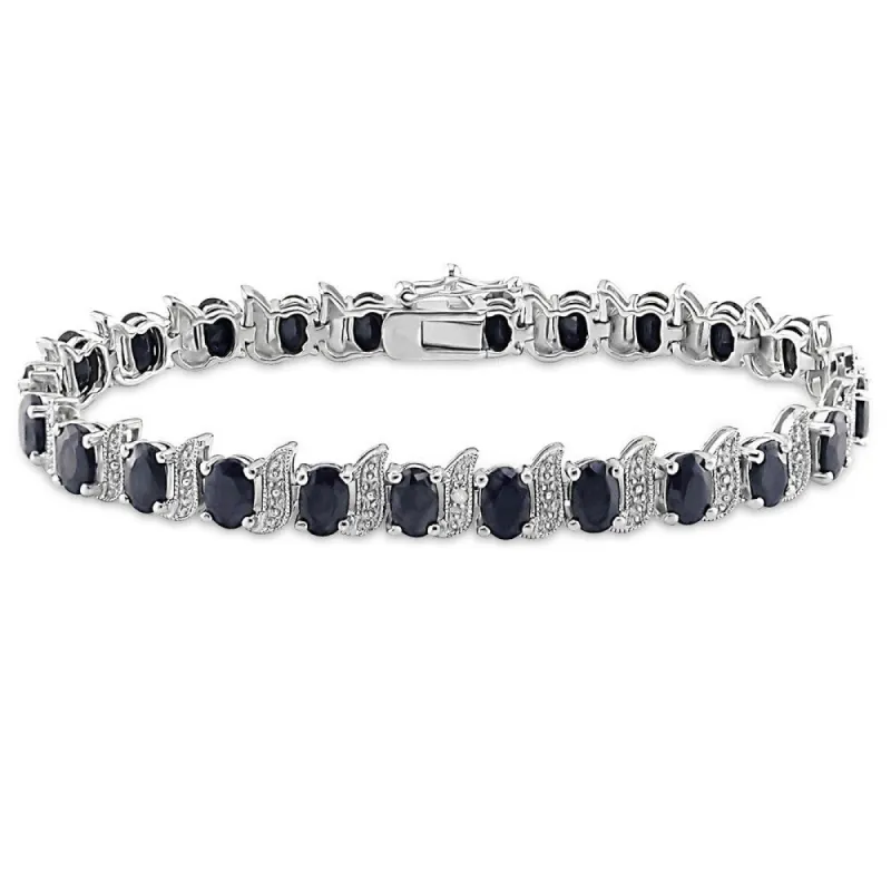 Miadora Silver Created Gemstone and Diamond Accent Tennis Bracelet sold by Zulily