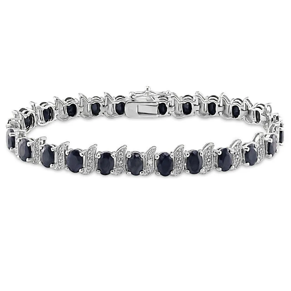 Miadora Silver Created Gemstone and Diamond Accent Tennis Bracelet sold by Zulily