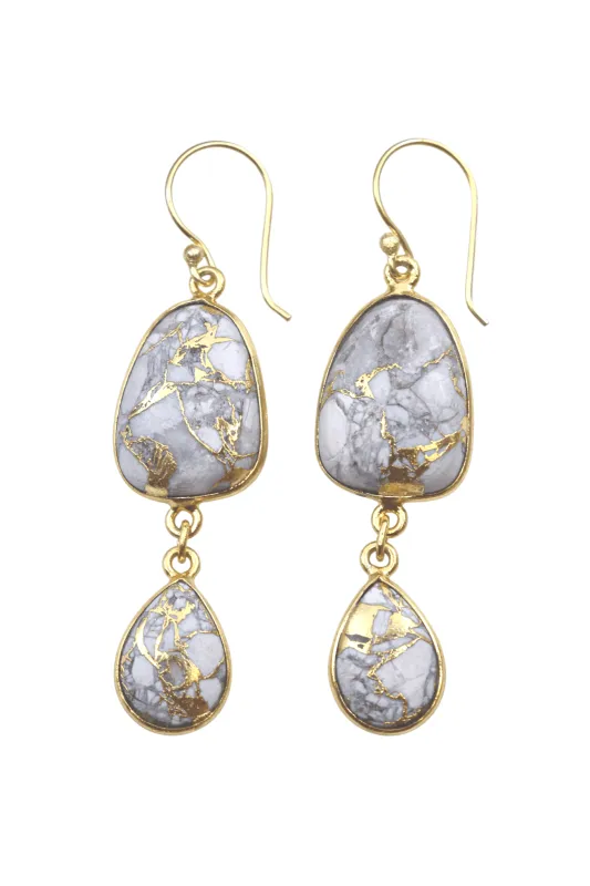 Rome Earrings in White Mojave Copper Turquoise sold by Zulily