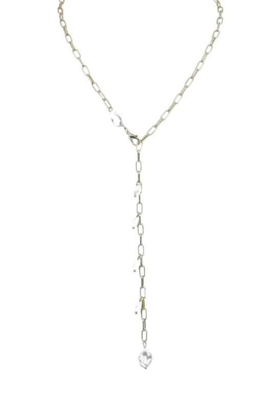 Paperclip Chain and Pearl Tassel Necklace sold by Zulily