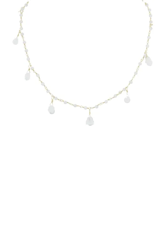 Balmy Nights Moonstone Teardrop Necklace in Gold sold by Zulily