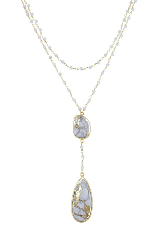 Double Diana Denmark Necklace in White Mojave Copper Turquoise sold by Zulily