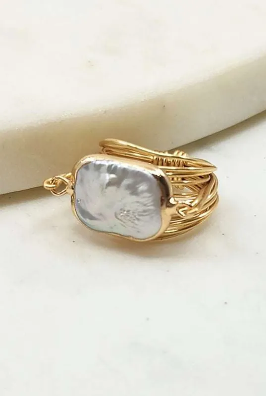 Torrey Ring with Freshwater Pearl sold by Zulily