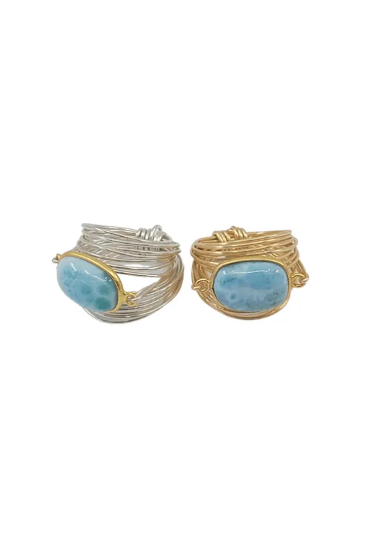 Torrey Ring with Larimar sold by Zulily