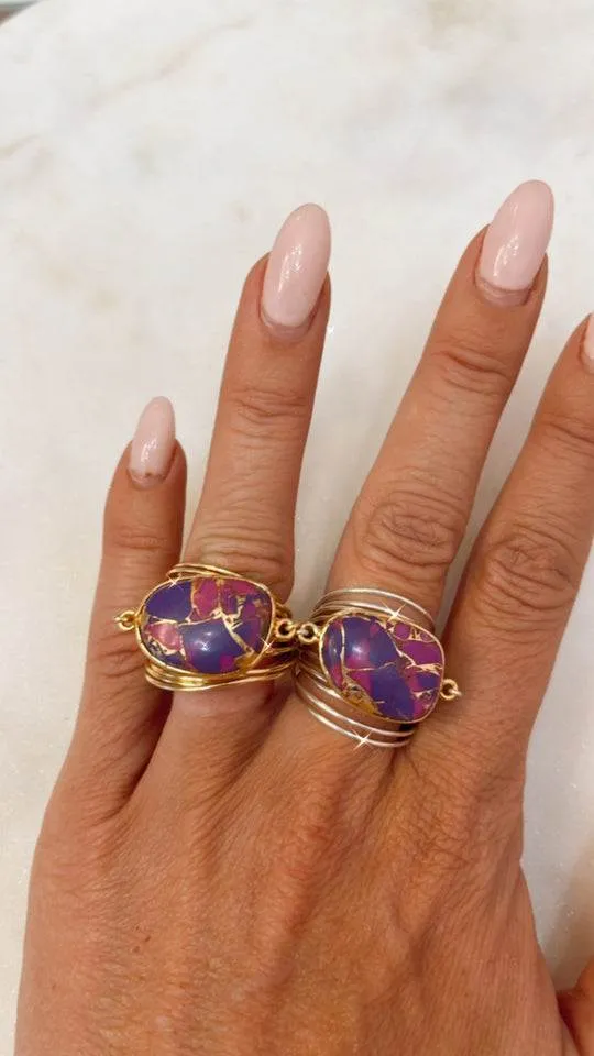 Torrey Ring with Purple Mojave Copper sold by Zulily product image thumbnail 3